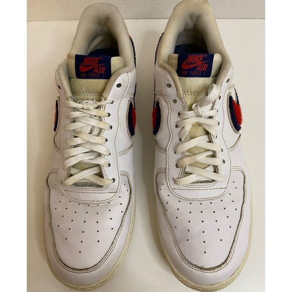 Nike Air Force 1‎ Low 3D Chenille Swoosh Men\'s Size 12 White Red Blue 823511-106 main image 13